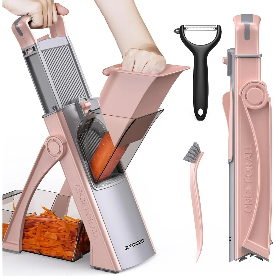

2025 [All in 1] Upgraded Version Safe Mandoline Slicer for Kitchen Adjustable Thickness Ideal for Rapid Prep of Vegetables and