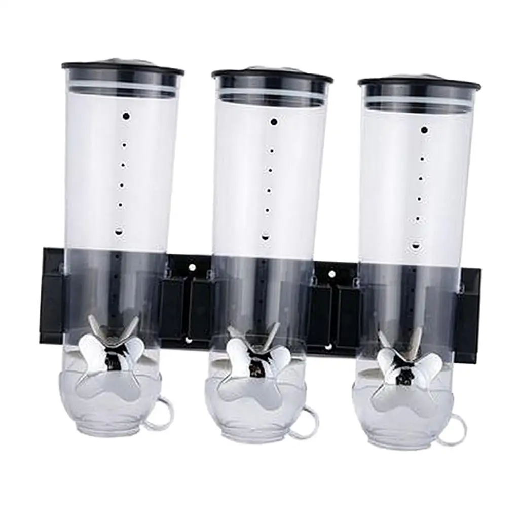 Wall Mount Dry Food Dispenser Kitchen Storage with Small Cups and Transparent Visual Design, Easy Distinguish in Container