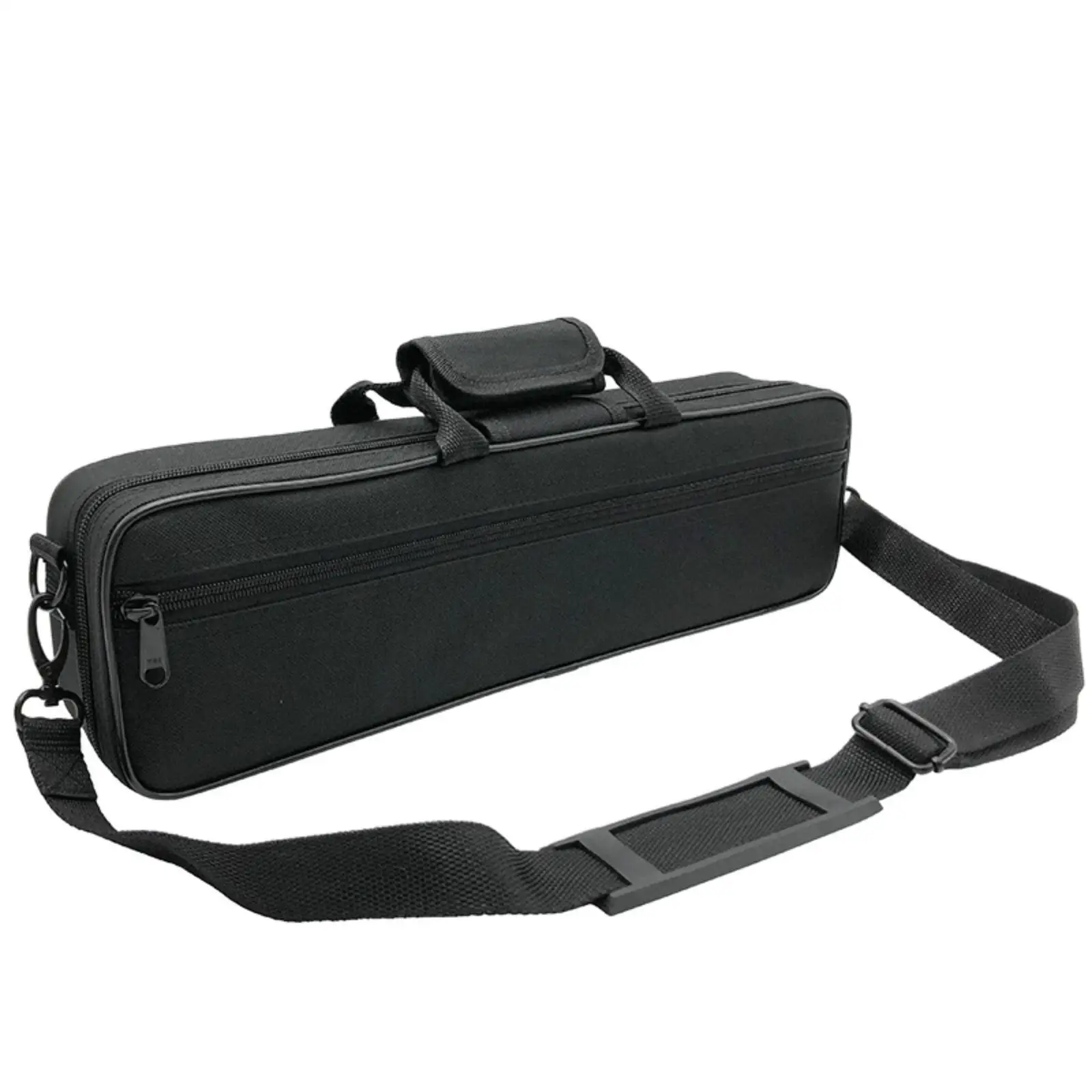 Padded Canvas Flute Storage Container for 17 Hole Instrument with Plush Lining and Shoulder Strap