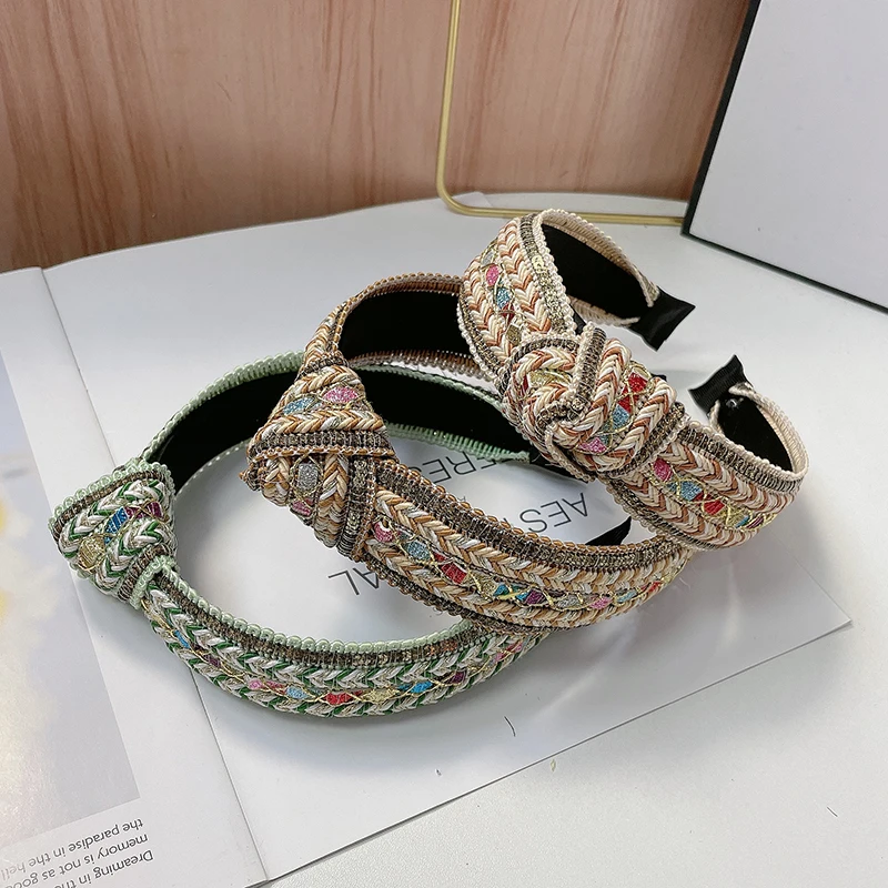 New  Style Knotted Headband Knitting Hair Band Braided Headdress Retro Hair Accessories For Women