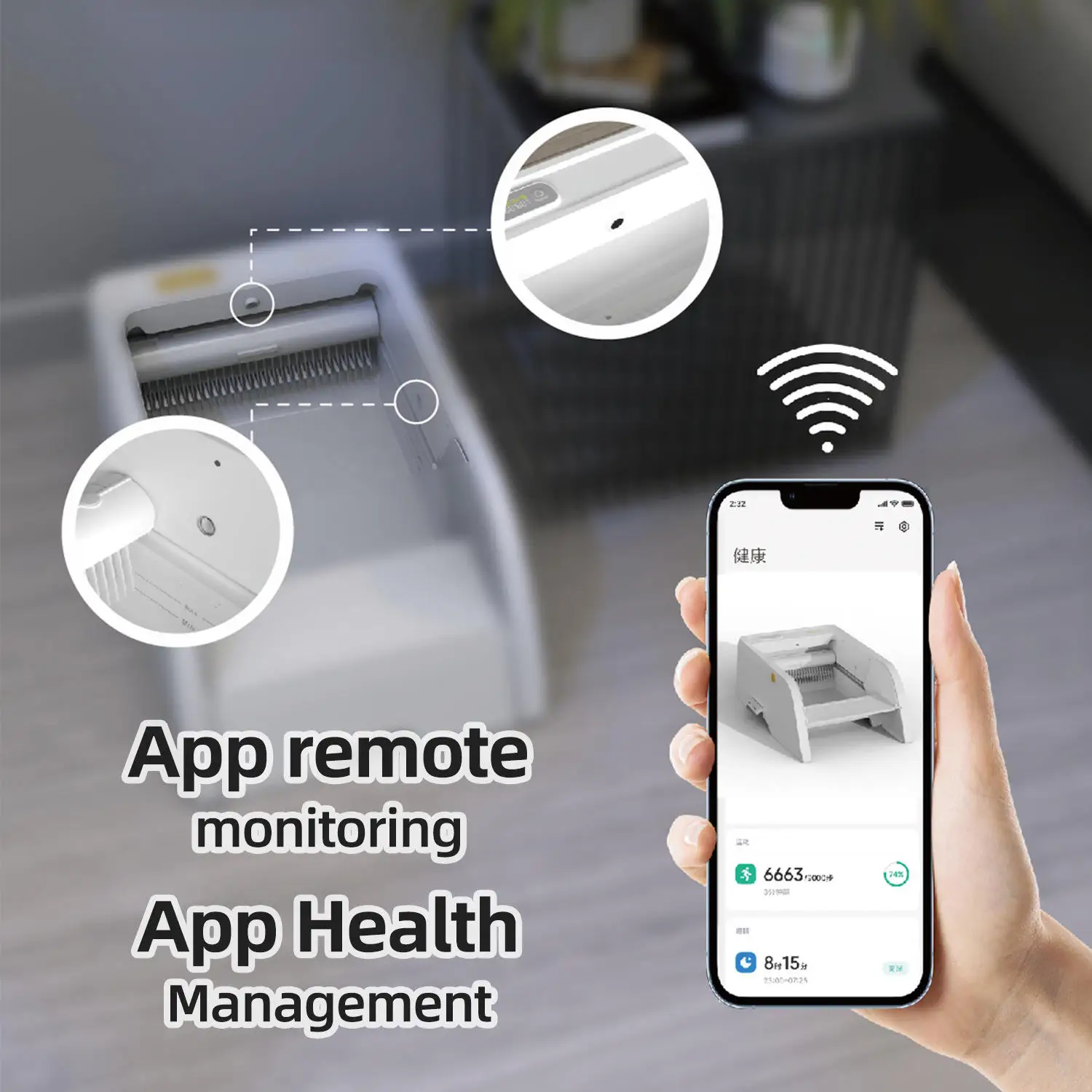 Electronic Product Machinery Voice Call App WiFi Controlled Automatic Self-Cleaning Cat Litter Box Open-Top Cat Toilet