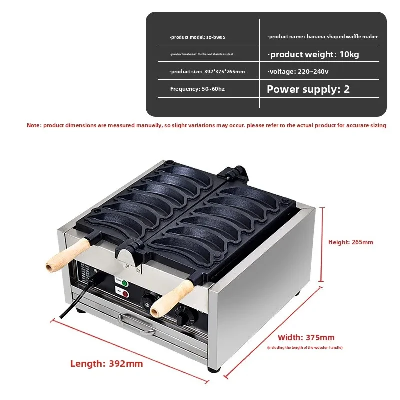 Banana Electric Heating Stainless Steel Commercial Use Smiley Face Bursting High Egg Waffle Maker Street Stall