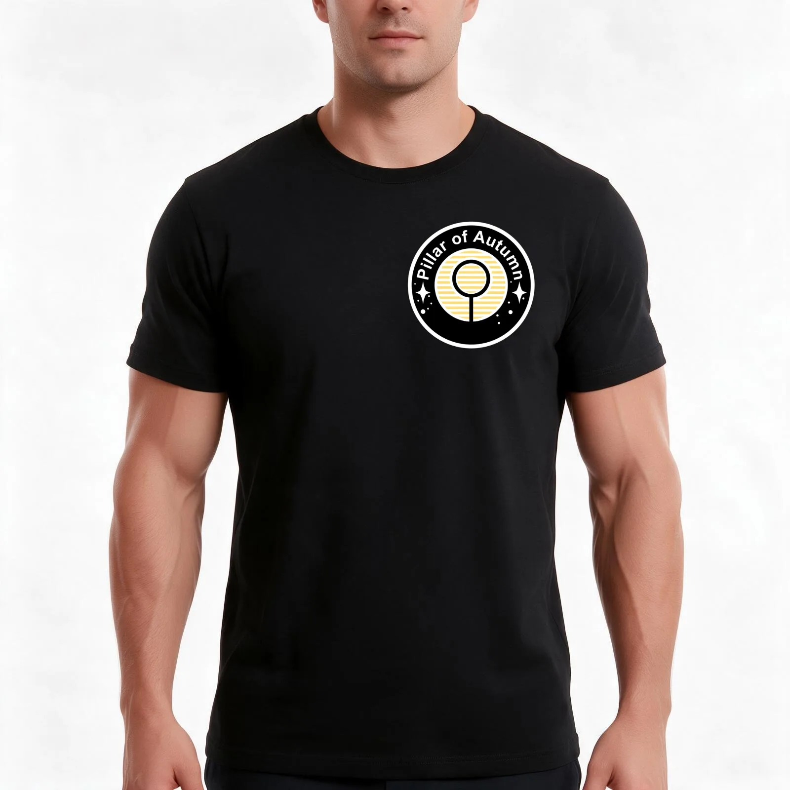 Pillar of Autumn Emblem T-Shirt, Summer Casual Cotton Tee, Oversized Streetwear Tops, Vintage Graphic Print, Unisex Men Women