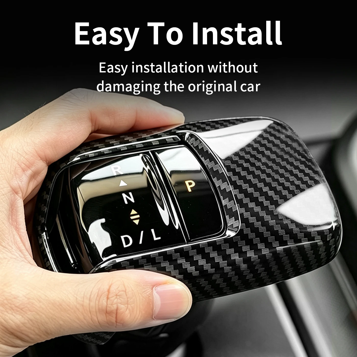 For Chevrolet Silverado For GMC Sierra 1500 Shift Knob Cover Gear Frame Trim ABS Imitation Carbon Fiber Car Interior Accessories