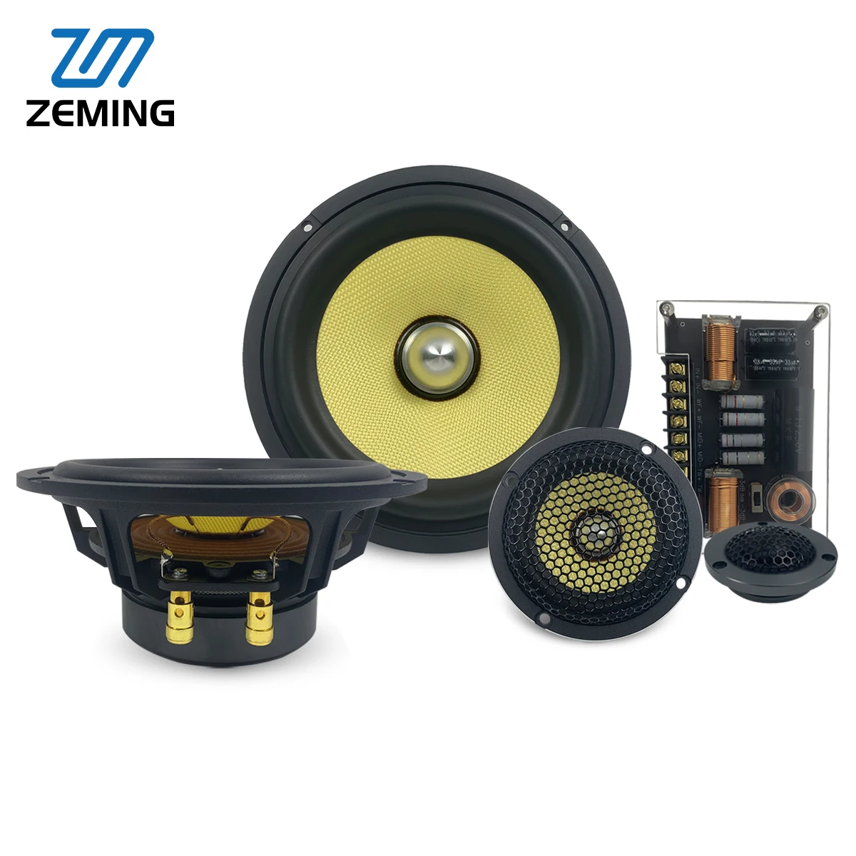 3-way Nominal Power 120W*2 Car Component Audio Speaker sets Include 2*Midrange & 2*Tweeter & 2*woofer Speakers & 2*crossovers