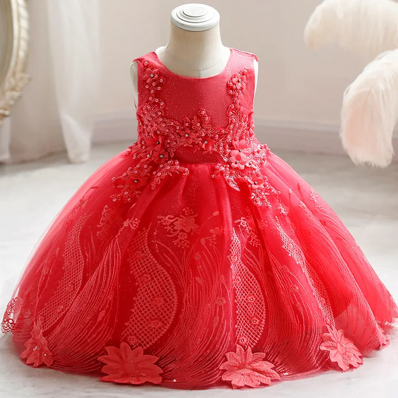 Girl Kid's Elegant Princess Bridesmaid Dress Flower Girl Dress For Party Wedding Kawaii Tulle Dress 3-12Y Children Cute Clothing