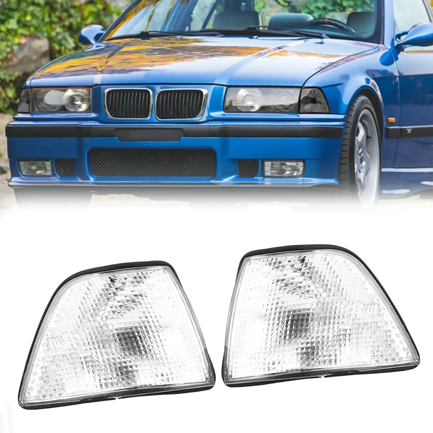 

2Pcs Parking Corner Signal Lights Pair Set For BMW 3 Series 92-99 E36 4DR Sedan