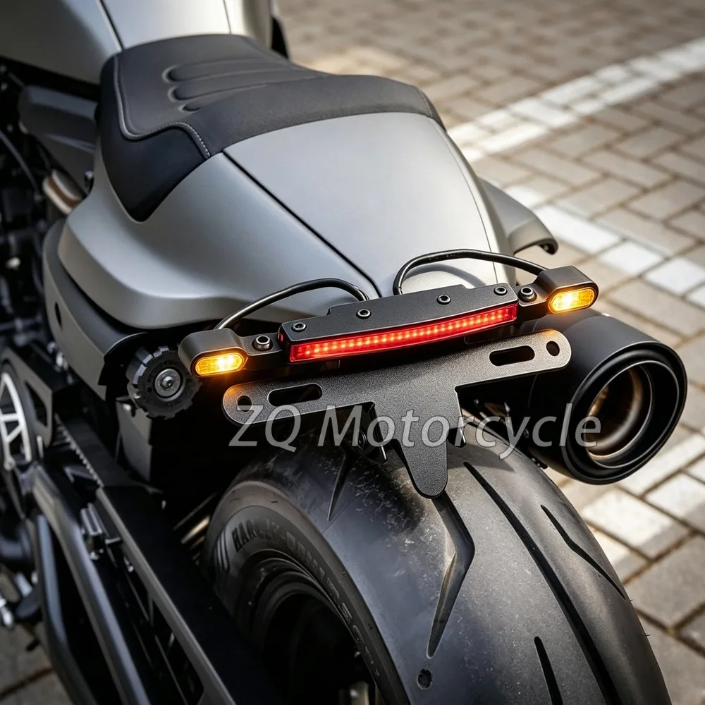 New model for Harley Sportster S 1250 RH1250S fender rear LED license plate holder  turn signal light bracket 2021-2023