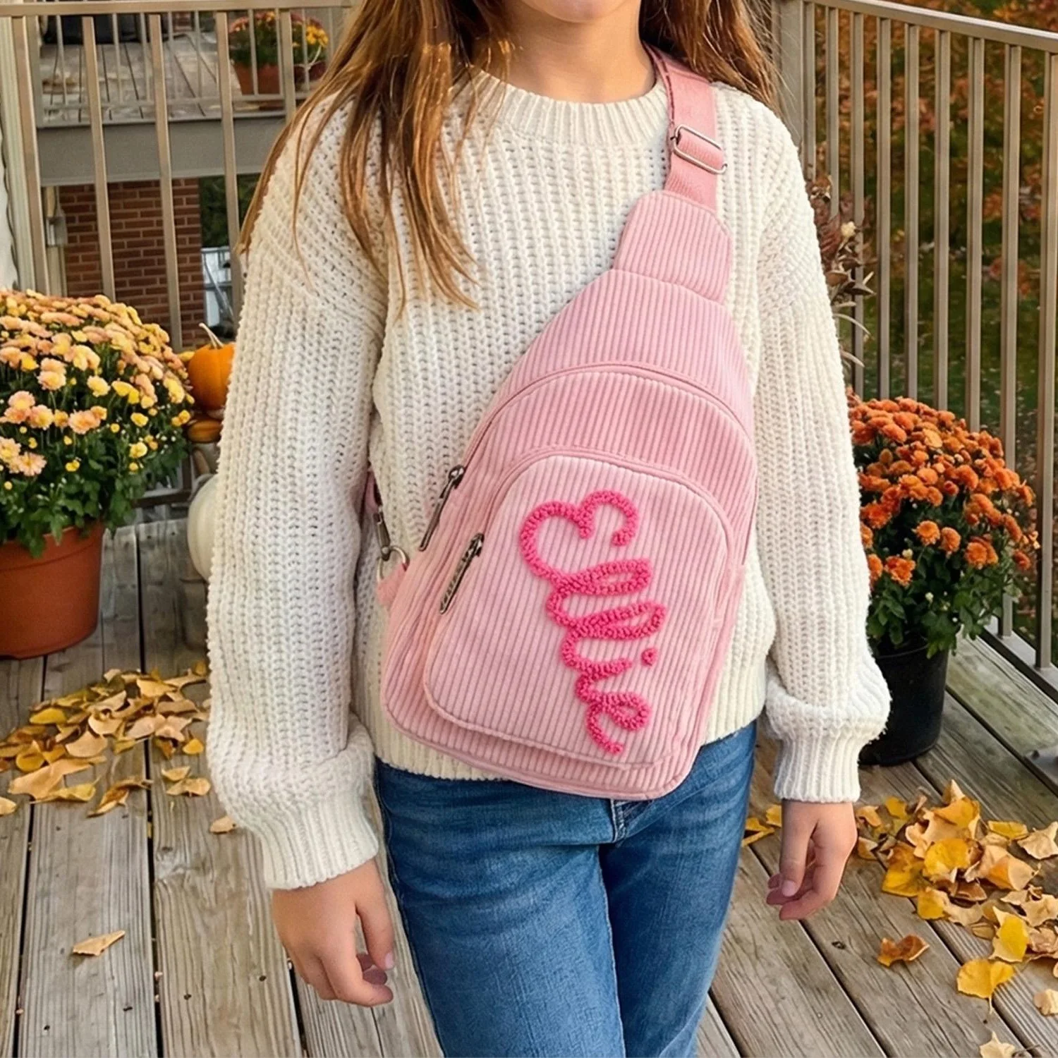 Custom Name Toddler Purse, Corduroy Sling Bag, New Gift for Boys & Girls, Kids Waist Bag, Kids Sports Bag, Kids Crossbody Bag