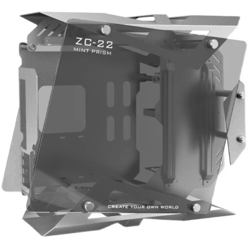 ZC-22 Double-sided transparent All-aluminum tempered glass open split water-cooled e-sports game MOD case