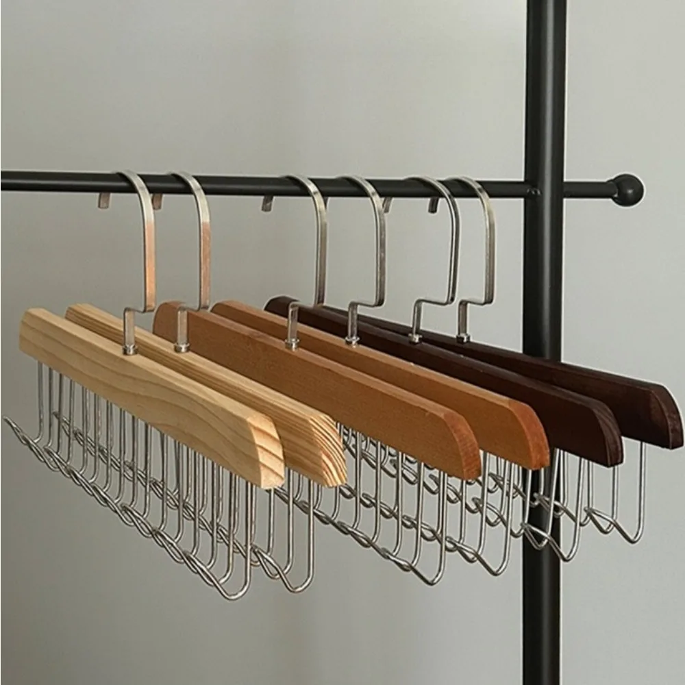 

2pcs Multi-functional Wooden Bra Hanger Multiple Hooks for Underwear Bras Vests Sturdy Durable Home Wardrobe Organizer
