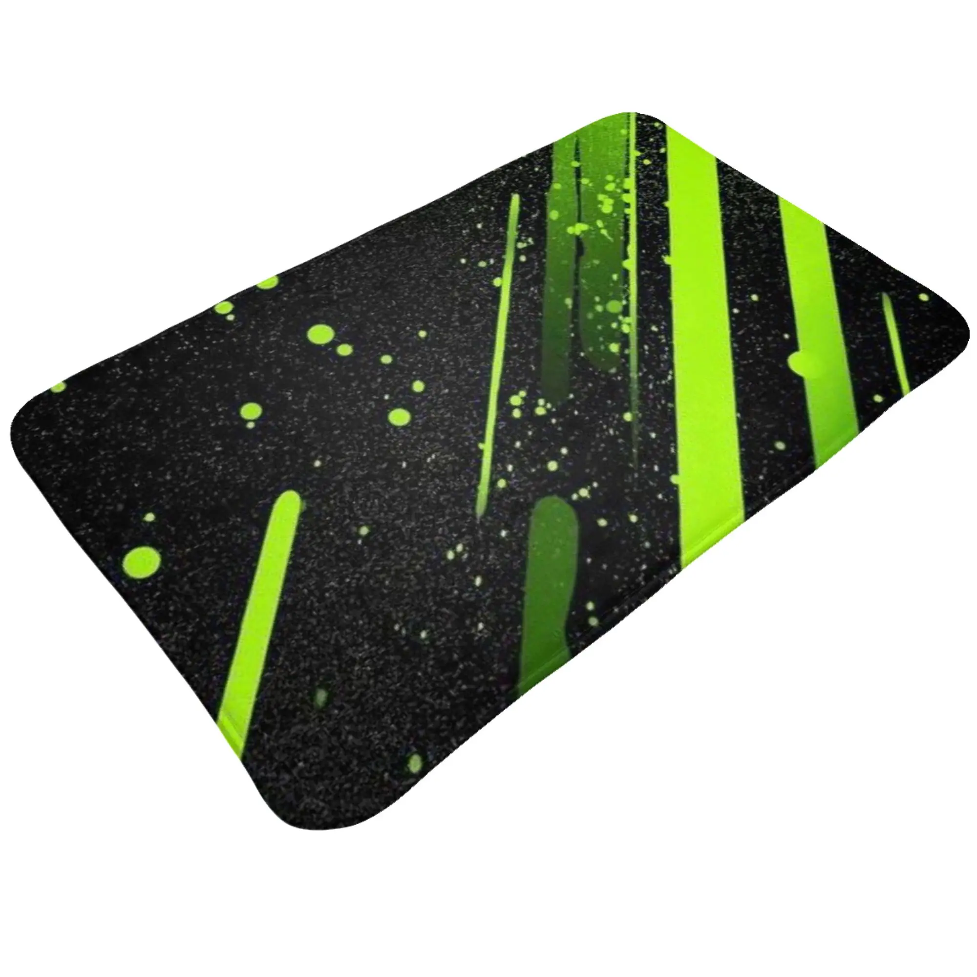 Green Splatter Dark Paint Texture Anti-Slip Mat Bedroom  Absorbent Doormat Home Decoration
