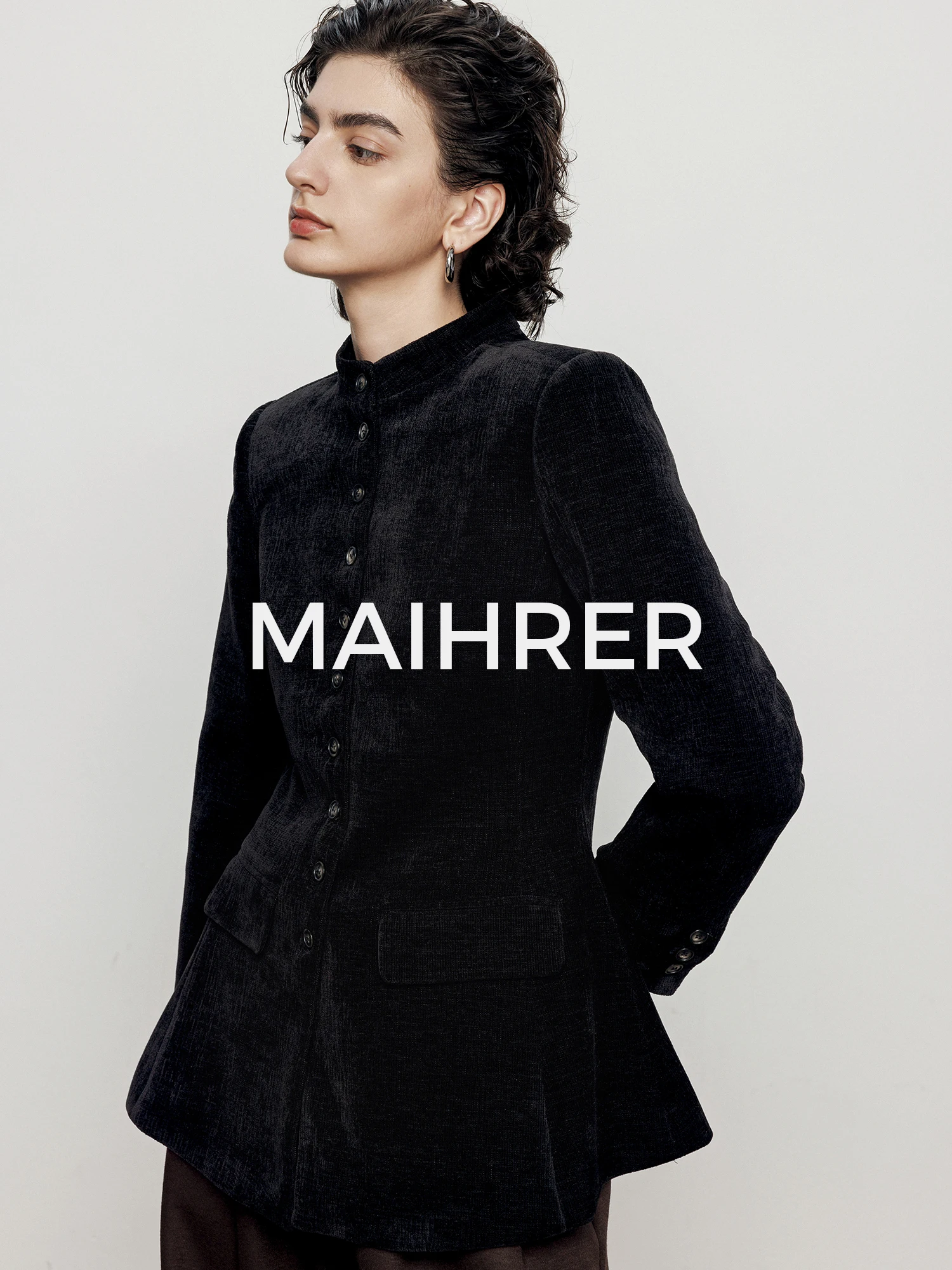 

Женский пиджак Ele Bla с воротником-стойкой, приталенный, с завышенной талией, в стиле ретро, для офиса, на одной пуговице, из полиэстера