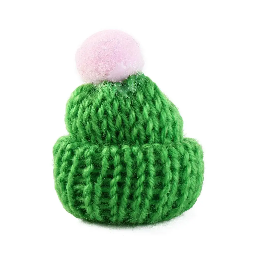 10pcs DIY Mini Knitting Hats Ornaments Knitting Christmas Mini Knitting Hats Polyester Sewing Crafts Mini Wool Hat