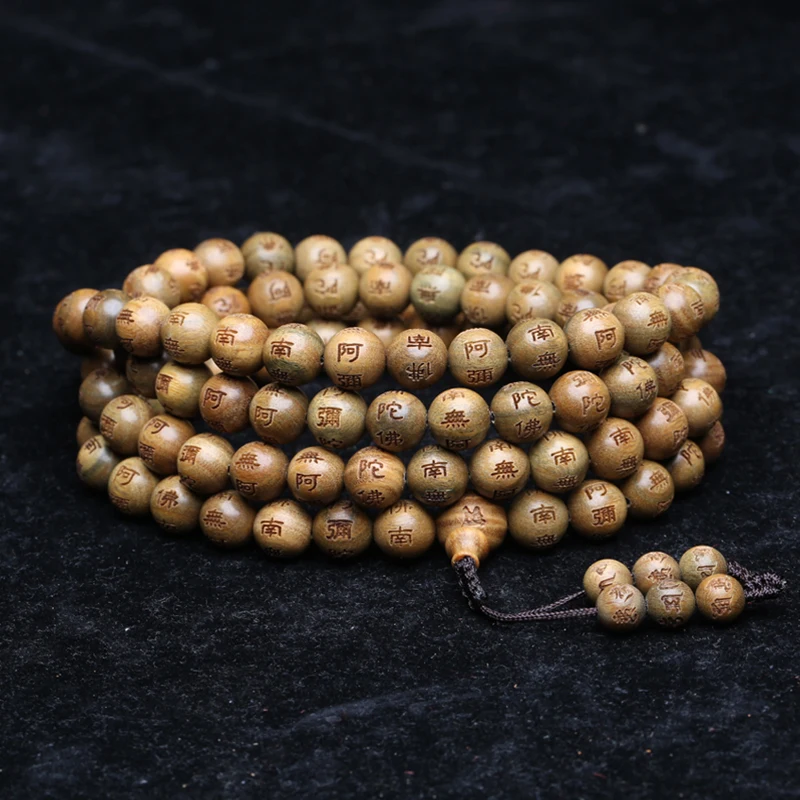 Natural sandalwood beaded Green Sandalwood beaded 10mm108 Wood beaded Meditative Prayer Maras rosary