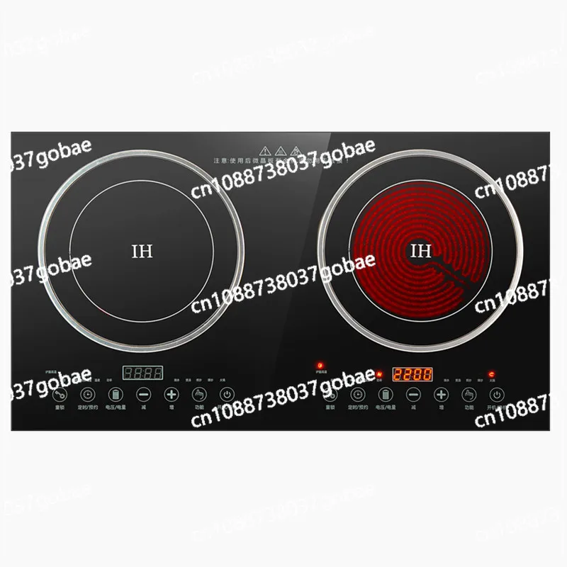 

220\110V встроенная индукционная плита с двойной головкой, двойная плита, настольная бинокулярная магнитная плита с горячей кастрюлей