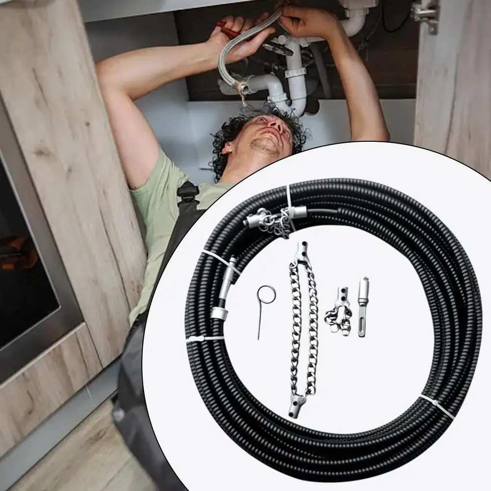 

Electrical Drain Cleaner Dredging Sewer Special Tool Tool Solid Chain Dredging Spring Oil Stain Blocking Pipeline Dredging Tool