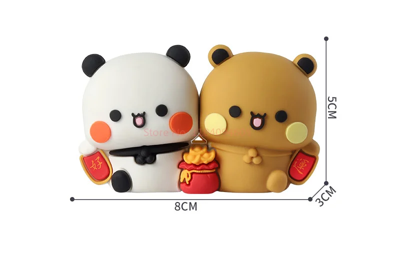 En Stock nouveau Panda Bubu & Yier bonne chance ornement de bureau mignon Panda Bubu & Dudu devenir riche devenir riche pendant la nuit décoration de voiture cadeau