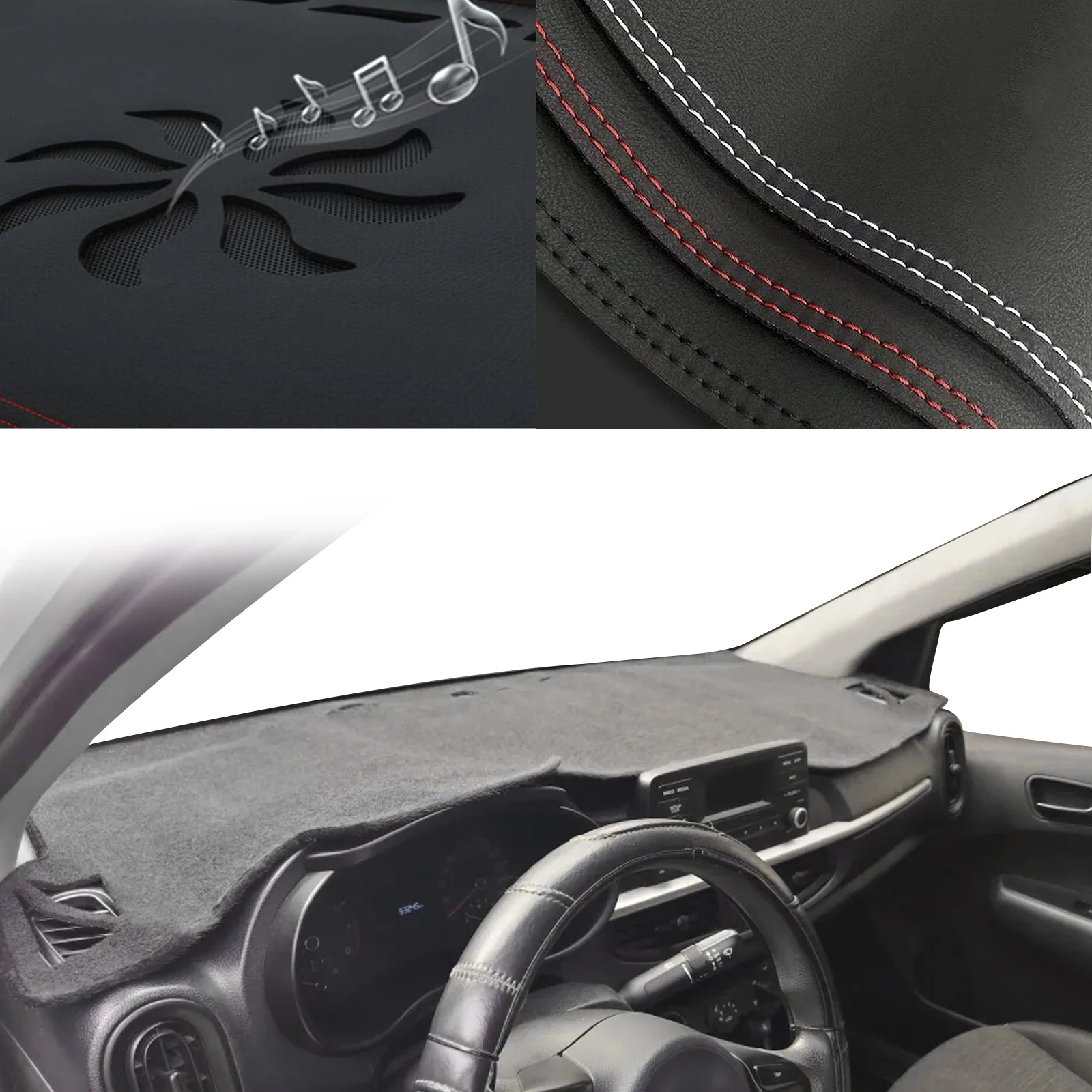 

fit for Kia Picanto Morning 2017-2025 ​​Special Customized Dashboard Cover Anti‑Glare Sunshade Pad Dash Mat Interior Accessories