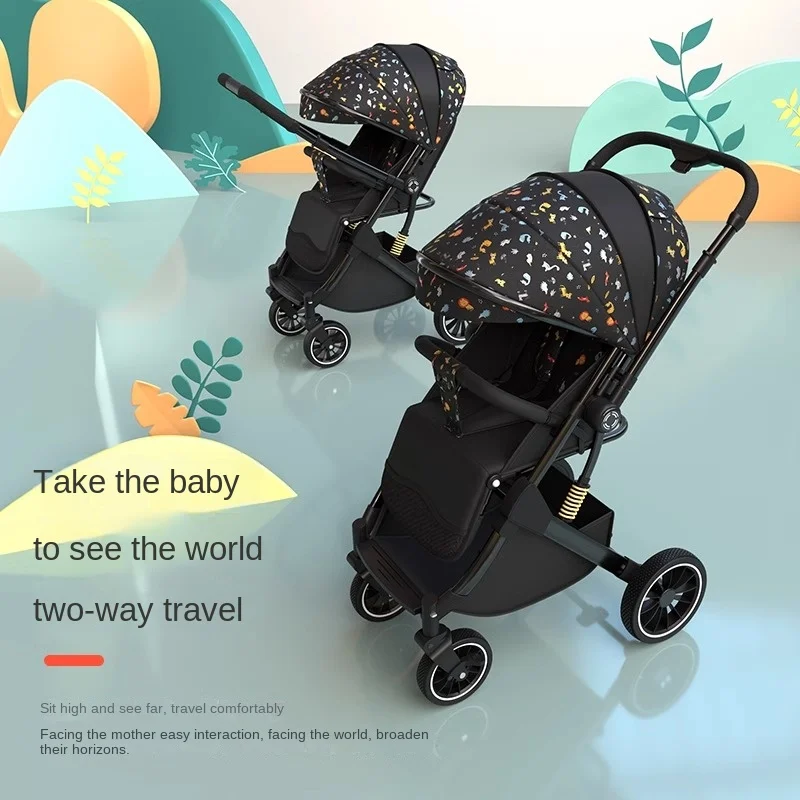 Two-way Lightweight baby stroller can sit or lie down Baby Travel walking Car Folding 0-4 Years Old Newborn Child Stroller