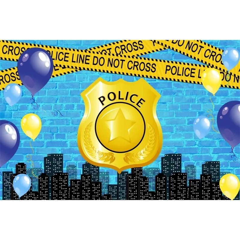 Police Themed Photography Background Policeman Police Child Cool Boy Birthday Party Decorations Backdrop Photo Studio Props