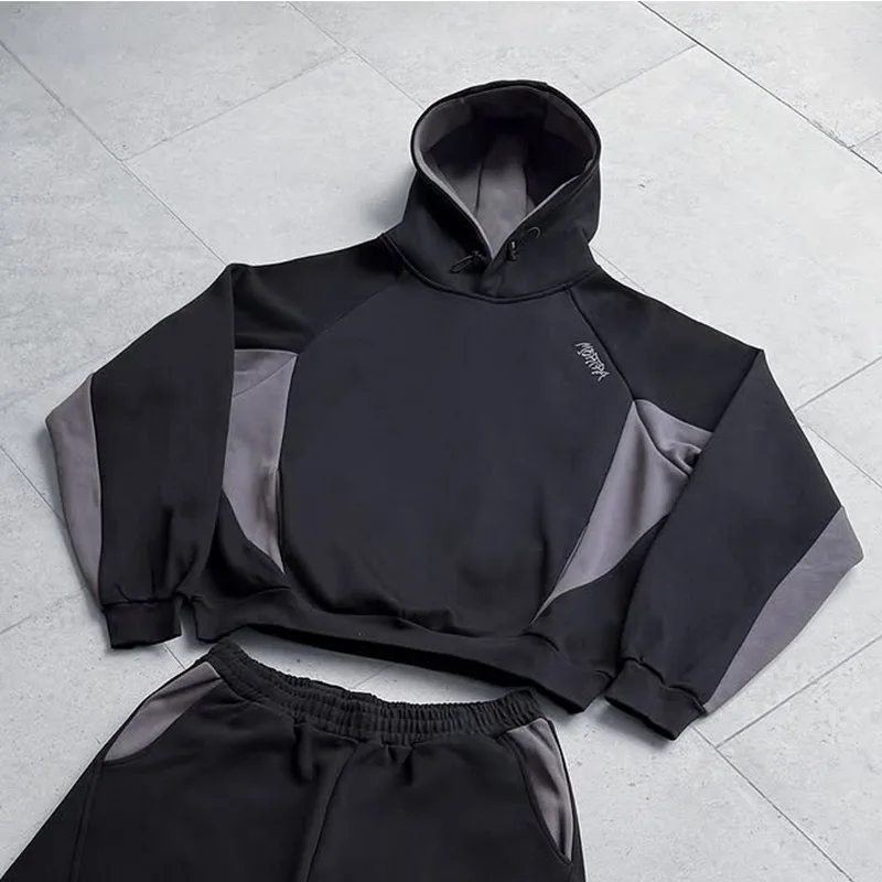 جماليات القوطية خمر ألوان متنوعة طباعة نمط القمم Y2K الجرونج معطف المرأة الشتاء طويلة الأكمام شخصية الموضة هوديي #1