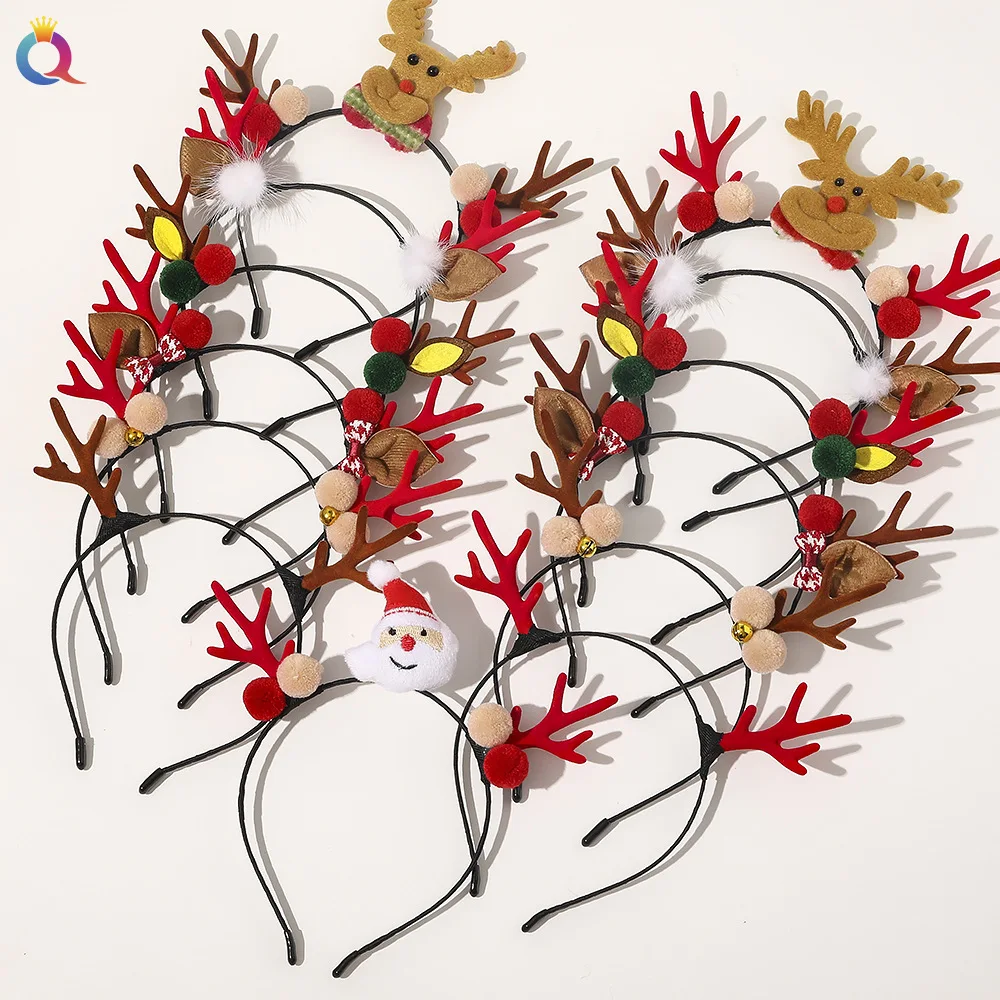 Sevimli Noel Bantlar Noel Baba Boynuzları Elk saç bandı Merry Christmas Fotoğraf Prop Tatil saç aksesuarları Çocuklar Için Hediye