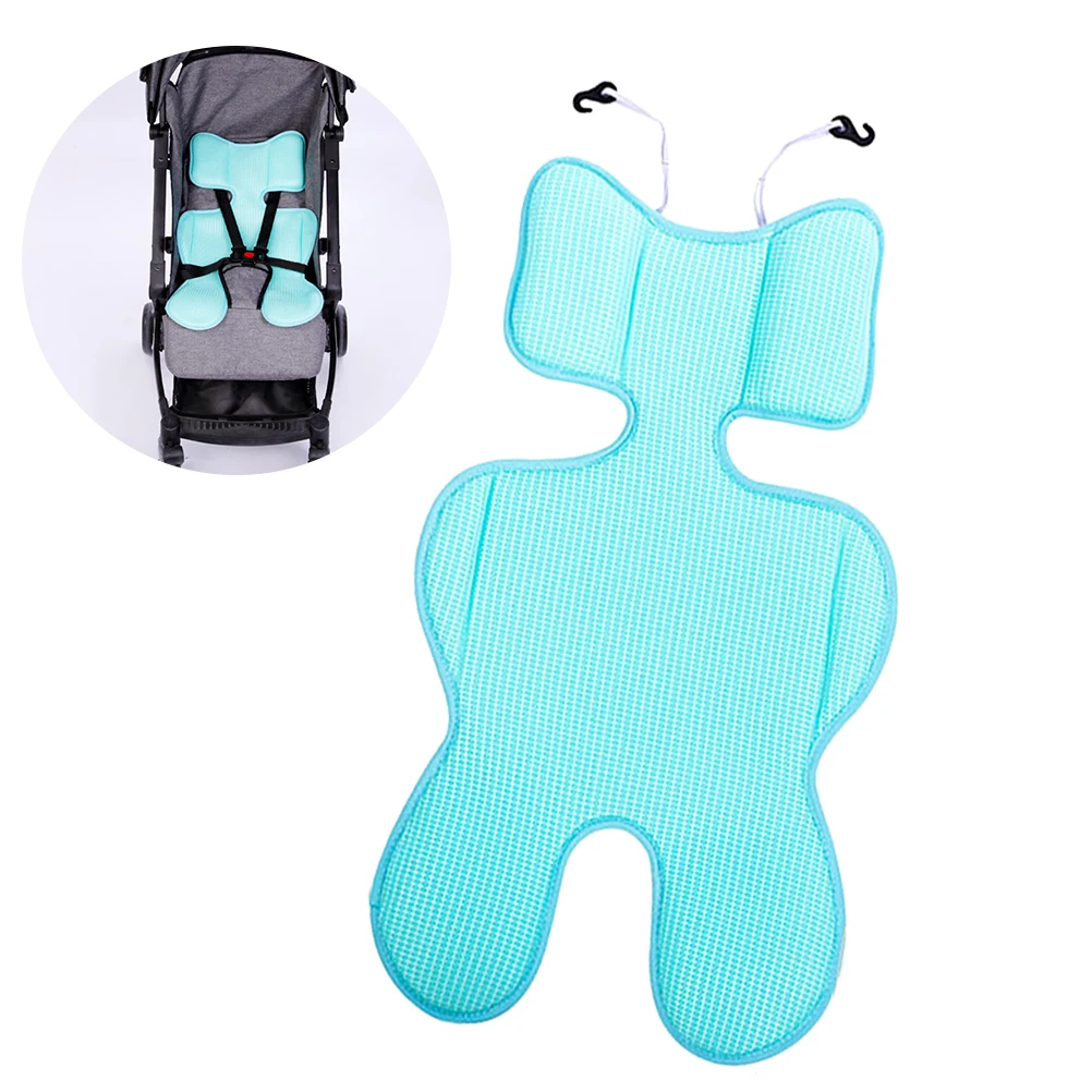 

Universal Stroller Cushion Breathable Baby Seat Cover Thickened Soft Fabric Portable Infant car Pad Sky-Blue