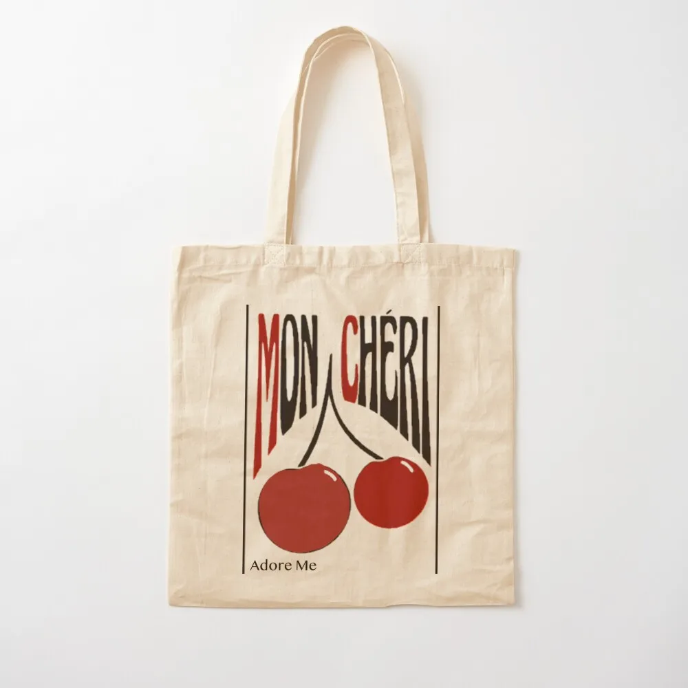 Mon Cheri Cherries Tote Bag canvas tote Custom bag Eco bag Handbags women