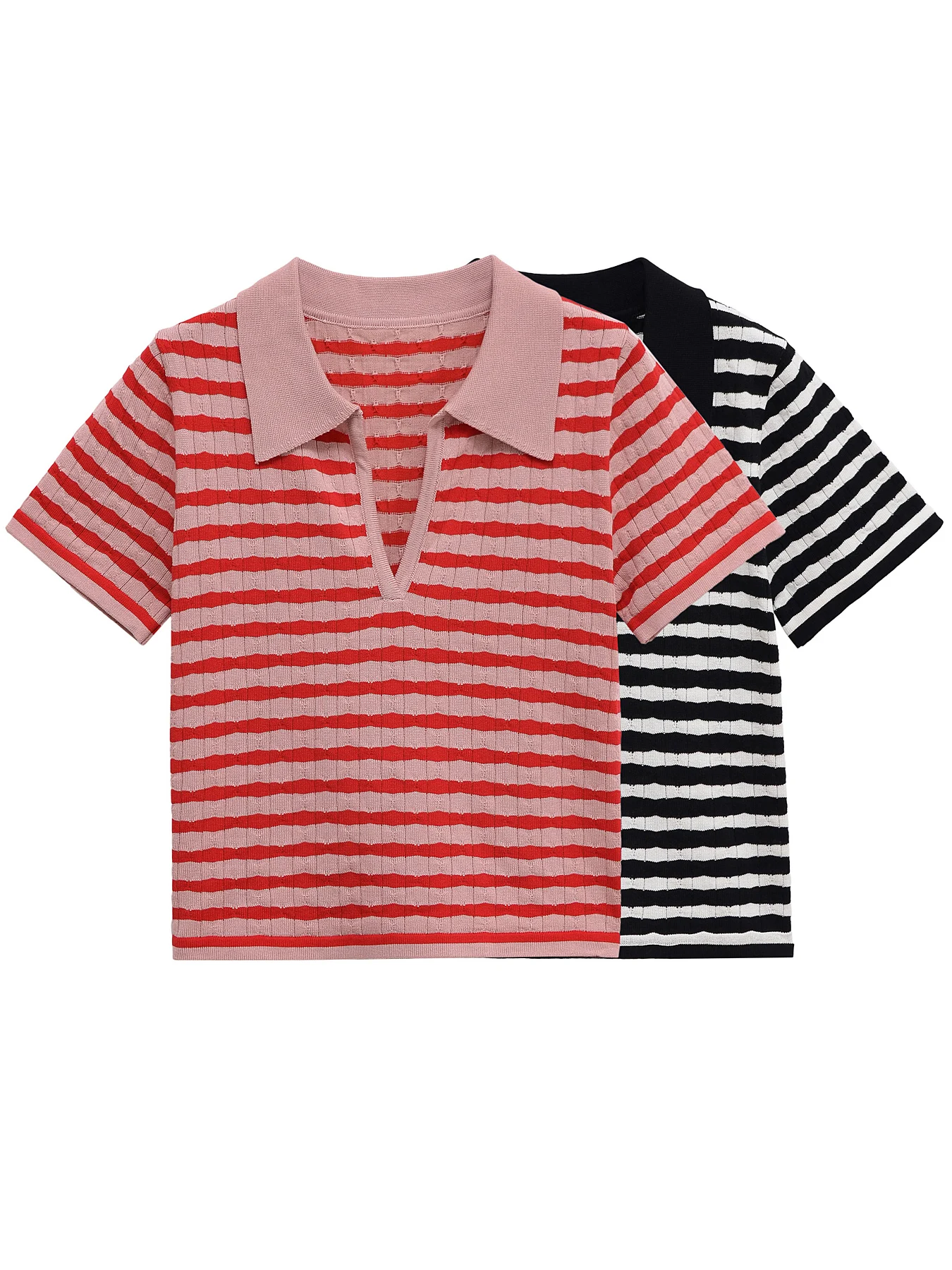 

Лето 2029, новинка, женская одежда, модная и универсальная классическая рубашка-поло с жаккардовыми лацканами и короткими рукавами