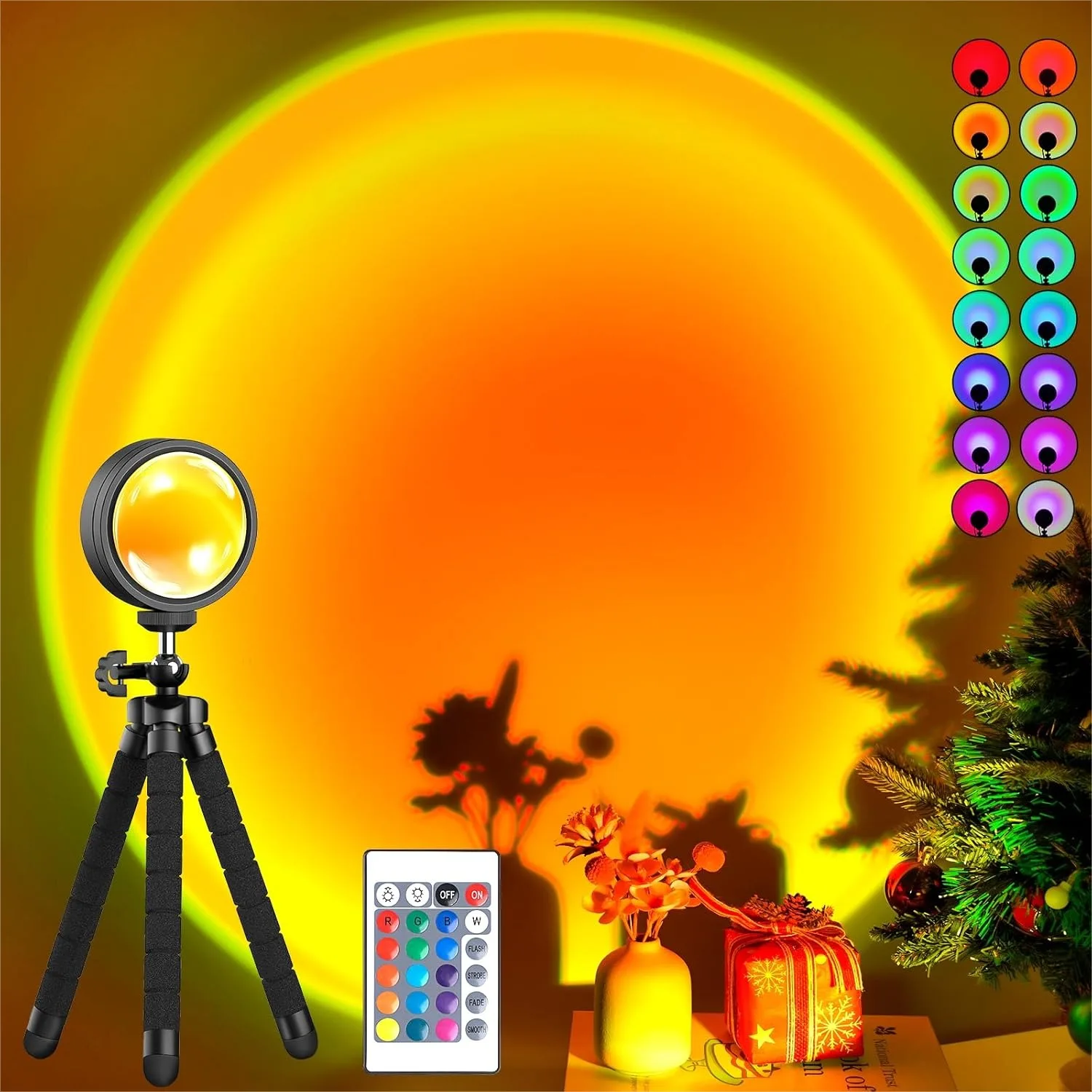 

Sunset Lamp Projection Rotation LED Floor Night Light with USB for Living Room Bedroom Aesthetic Decor Gift