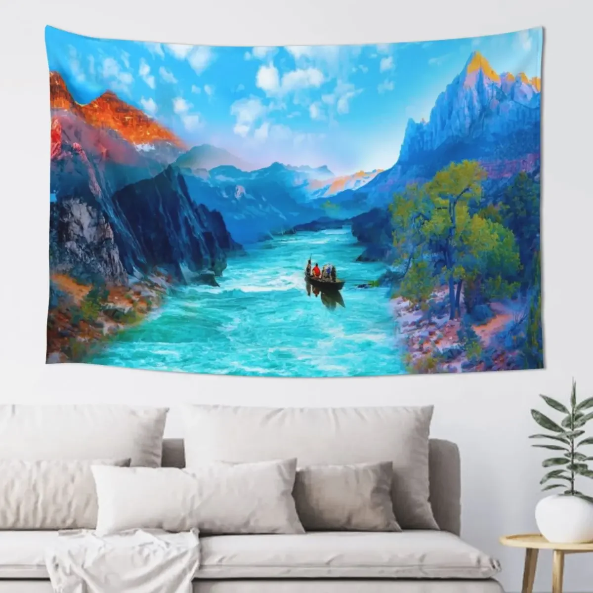 

Dramland, River, Forest, Sky and Mountains Tapestry Anime Decor House Decoration Bedroom Decor Tapestry