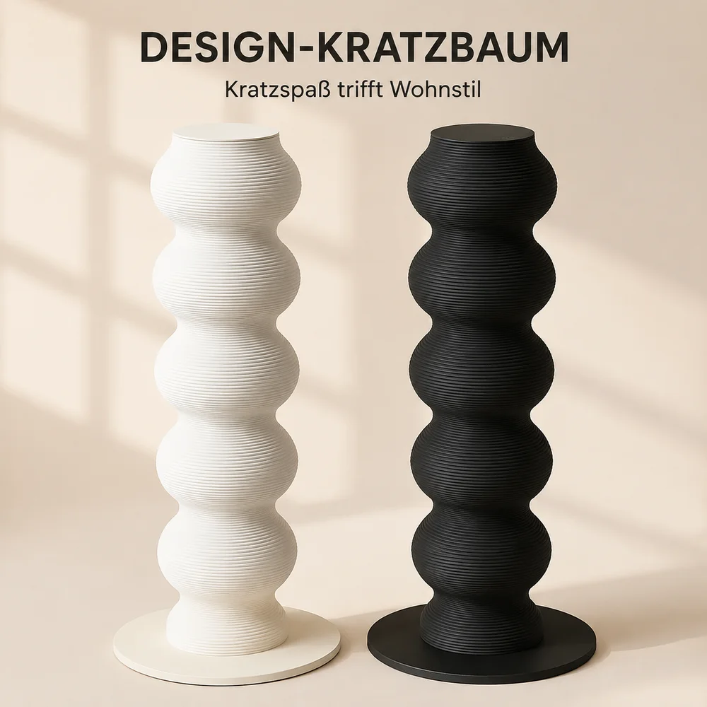 Furrytail, tiragraffi moderno di grandi dimensioni per gatti, 89 cm, modulare, altezza regolabile, resistente ai graffi, design unico, realizzato in rattan, adatto per case con uno o più gatti,