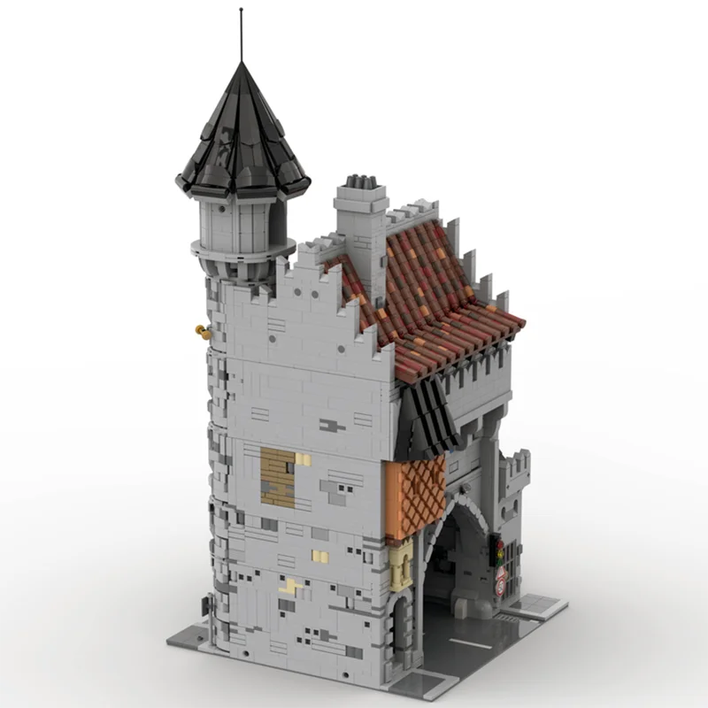 Castello medievale Modello Moc Mattoni da costruzione Tecnologia porta vialetto medievale Blocchi modulari Regali Giocattoli di Natale Set fai da te Assemblaggio