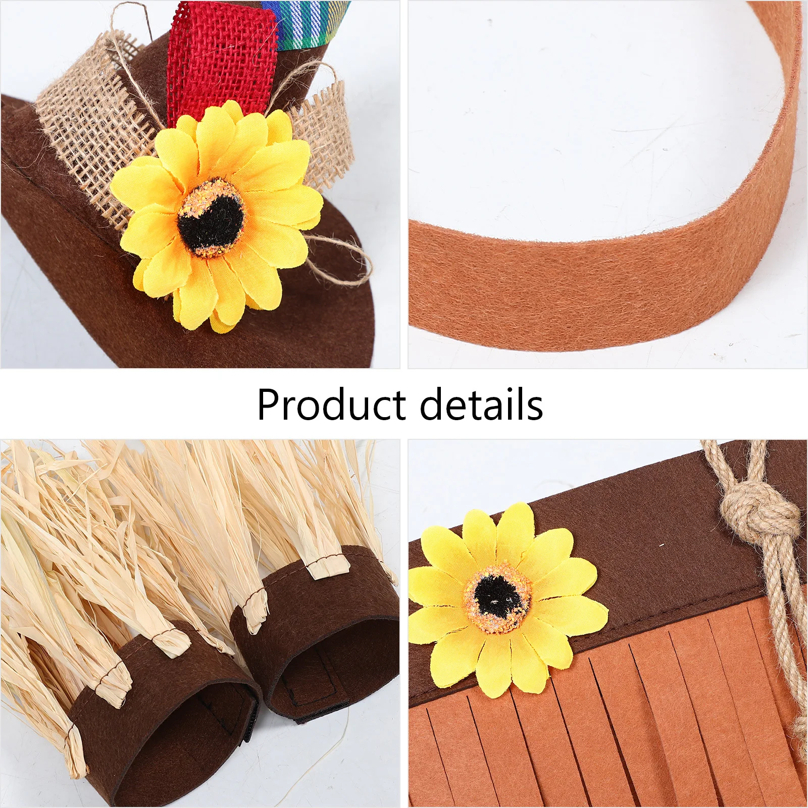 1 مجموعة فزاعة عقال ورأى معالج قبعة هالوين القش زي اكسسوارات الحفلات فزاعة القش كيت كرنفال الديكور