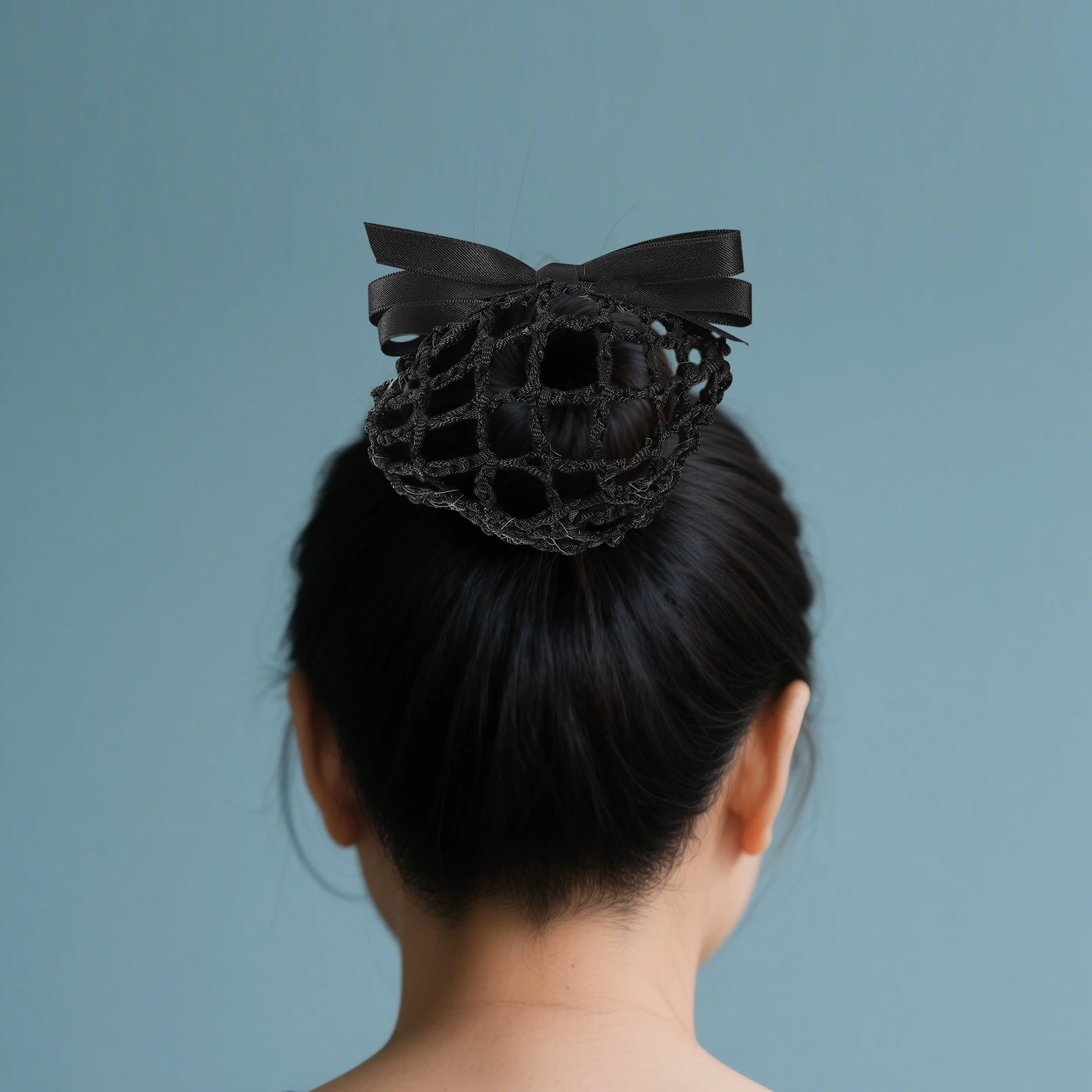 

2pcs Bowknot Net Comfortable Professional Bun Cover For Nurses Flight Attendants Hotel Staff Breathable Mesh Accessories Women