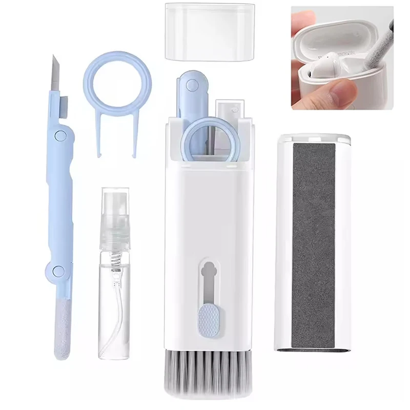 7 In 1 Computer Keyboard Dust Cleaner Brush Kit Earphone Cleaning Pen Keycap Puller For AirPods Headset Laptop Tablet Phone Tool