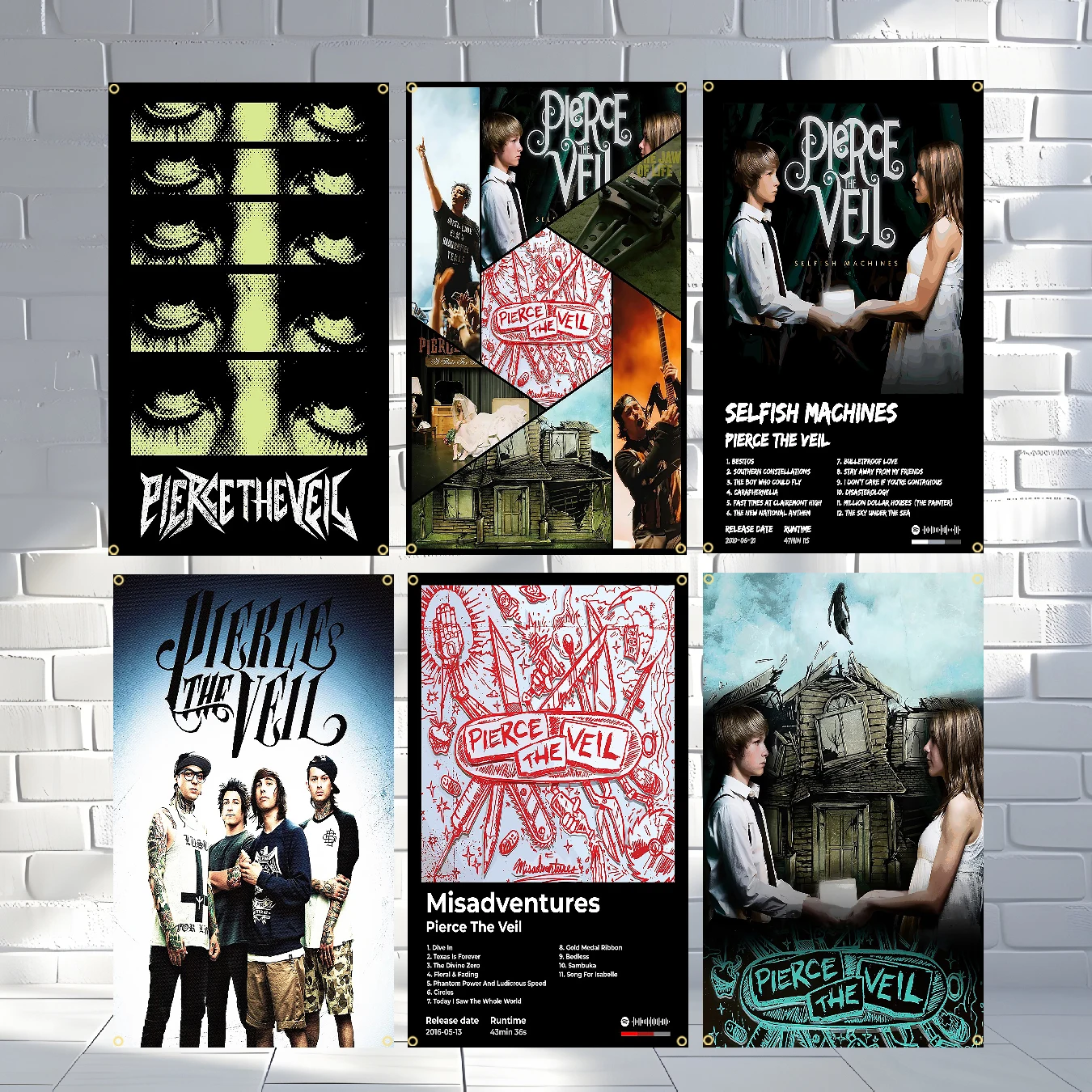 90x150cm 3X5FT Heavy Rock Band P-Pierce-the-veils Flag Polyester Printed Banner for Garage Wall Art Out Door Decoration