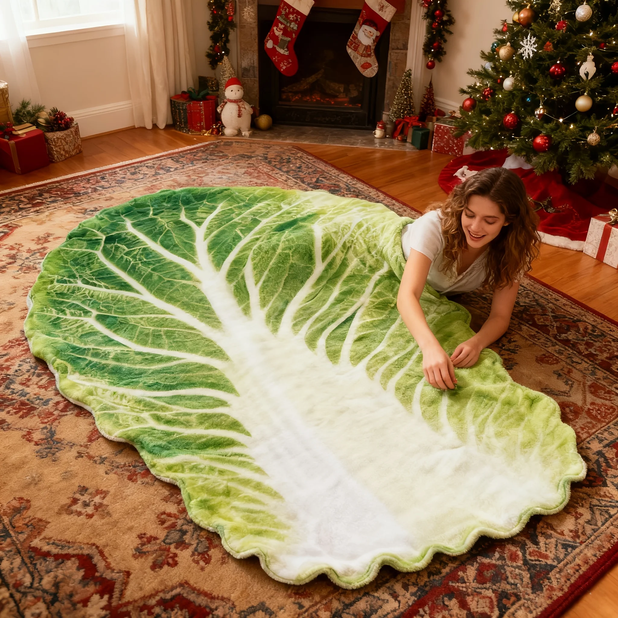 Soft Cabbage Irregularly Shaped Blanket Soft and Comfortable Shawl Throw Blanket Camping Blanket Machine Washable