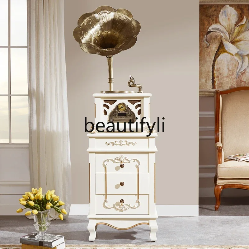 

ls 27American retro phonograph European living room home big speaker vinyl record player antique record player audio ornament