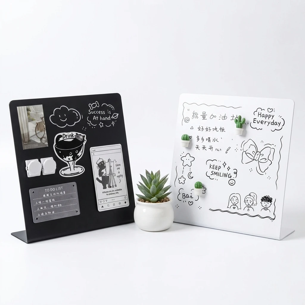 Black Metal Message Board with To-Do List&Goal Tracker, Dry Erase Planning Board for Reminders, Motivational Quote,Reusable.
