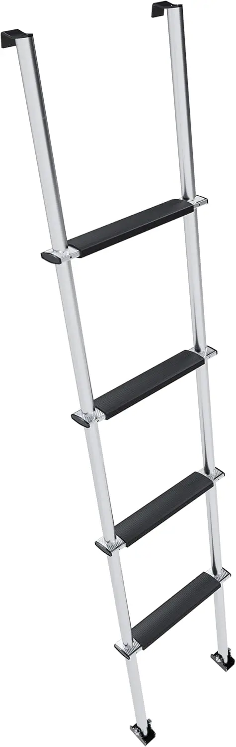 

60'' Bunk Ladder Compatible With Rv W/Hook And Rubber Foot Pads Aluminum Anti-Slip Bunk Bed Dorm Loft Home Appartments Ladder