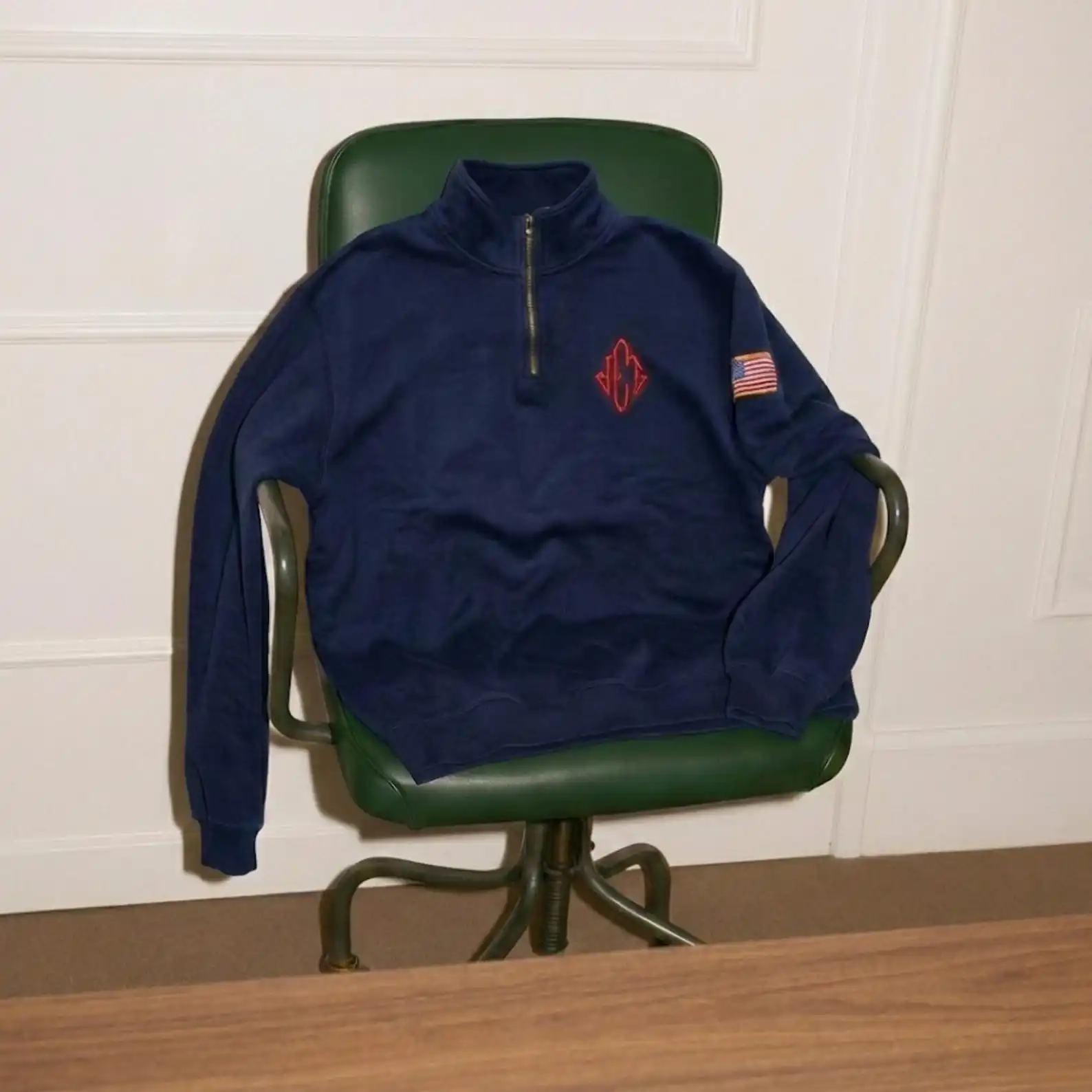 

Hot Sell Embroider Flag Graphic Hoodies Grunge Quarterzip Pullovers Sweatshirt Streetwear Oversized T Shirt Men Clothing