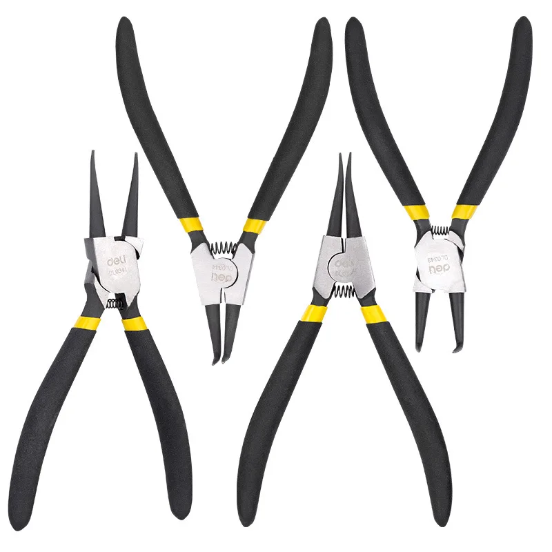 7 Inch Industrial Retaining Ring Pliers Portable Set Inner Outer Bent Straight Labor Saving Pliers