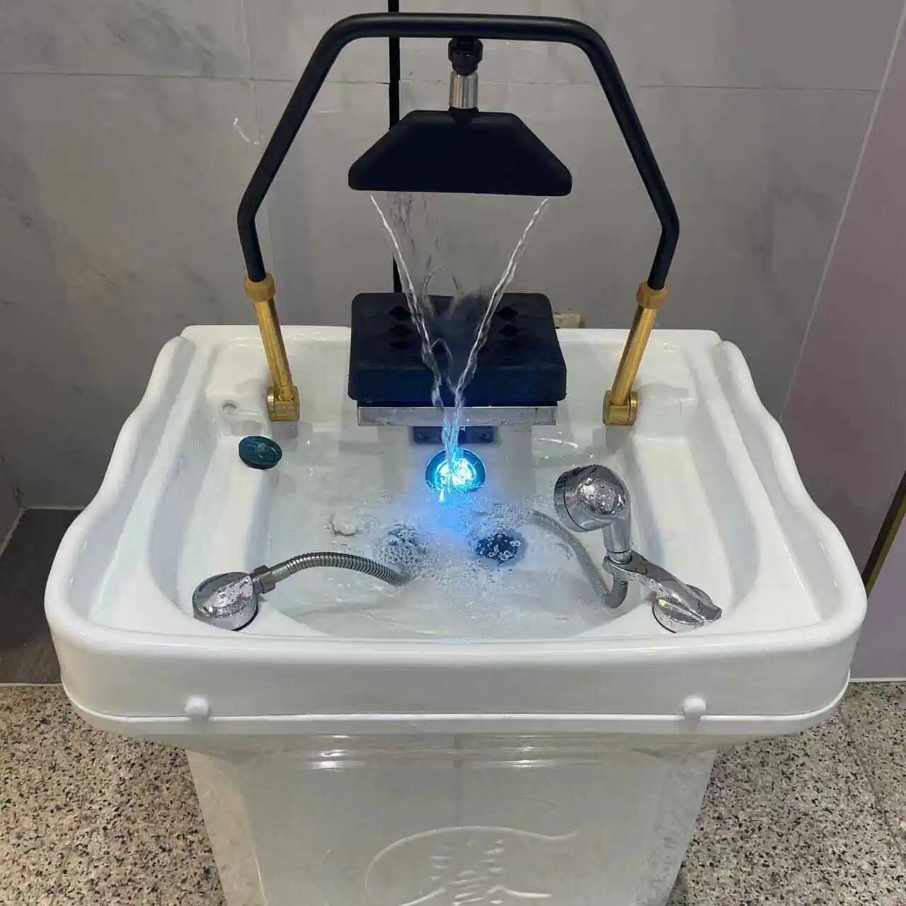 Movable head treatment basin Water storage type Internet celebrity shampoo with constant temperature water circulation fumigatio