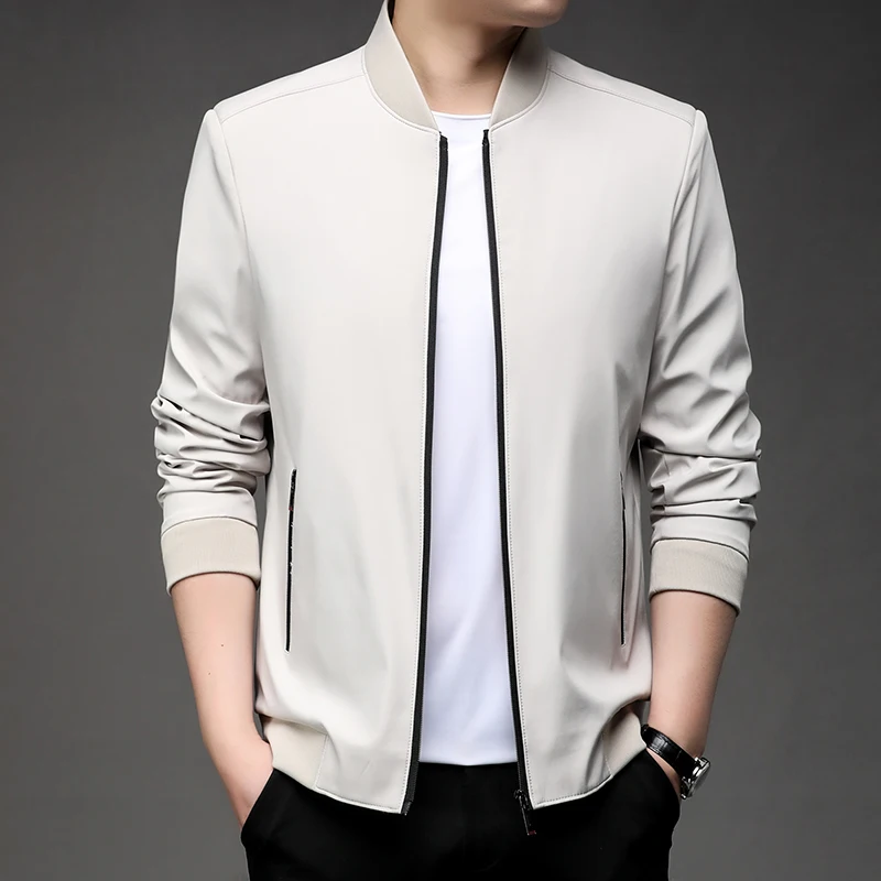 2024 High-quality Fashion Handsome Spring Baseball Collar Business Casual Jacket Men's Youth Spring Coat Dad Jacket  M-5XL