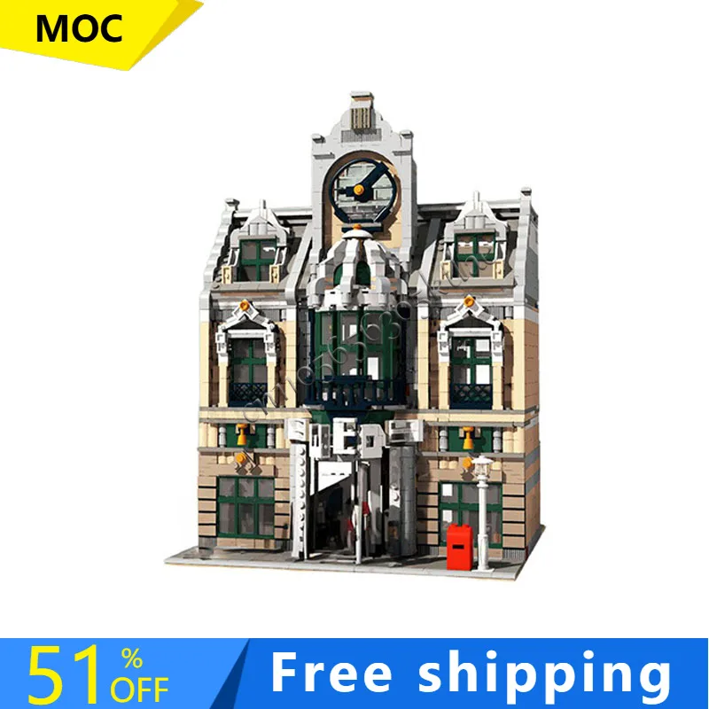 

2069 PCS MOC Medieval Large Scale Shopping Mall Modular Model Architecture Building Block Diy Education Assembly Kids Toys Gifts