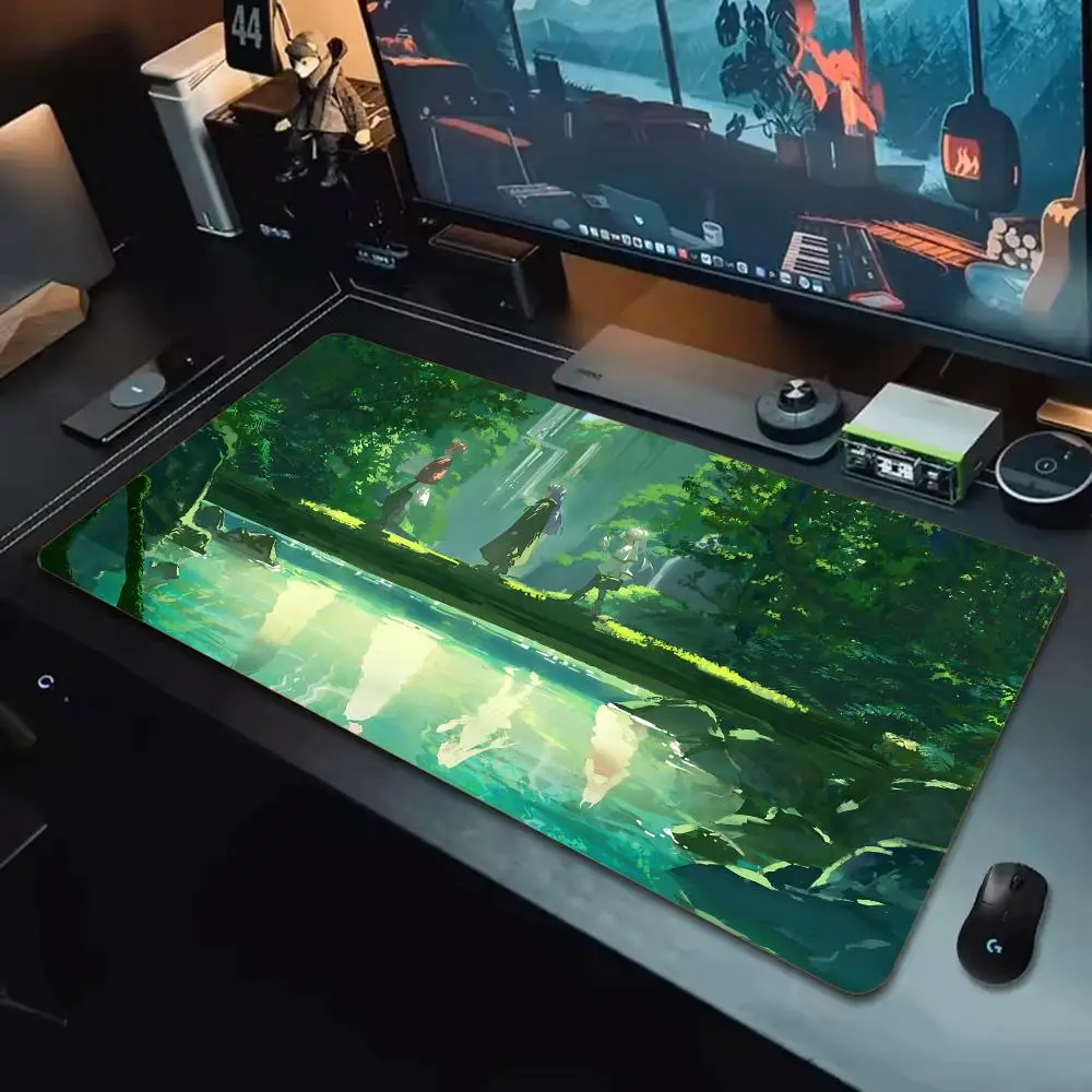 

Game Frieren Mouse Pad Keyboard Desk Mats, Kawai Rubber, Non-Slip Desk Mat, XXL90x40cm