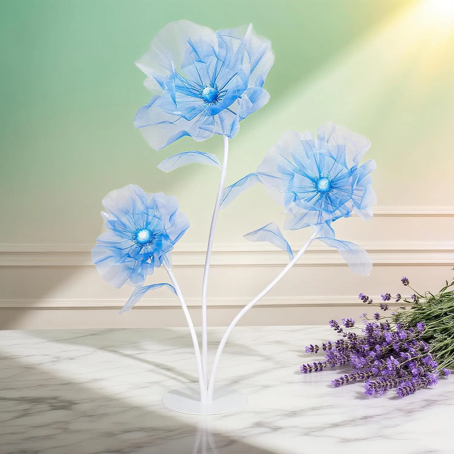 

Bule Wedding Decorations for Reception Giant Flowers Huge 5.58 ft Artificial Silk Flower Decoration for Birthday Party Wedding A