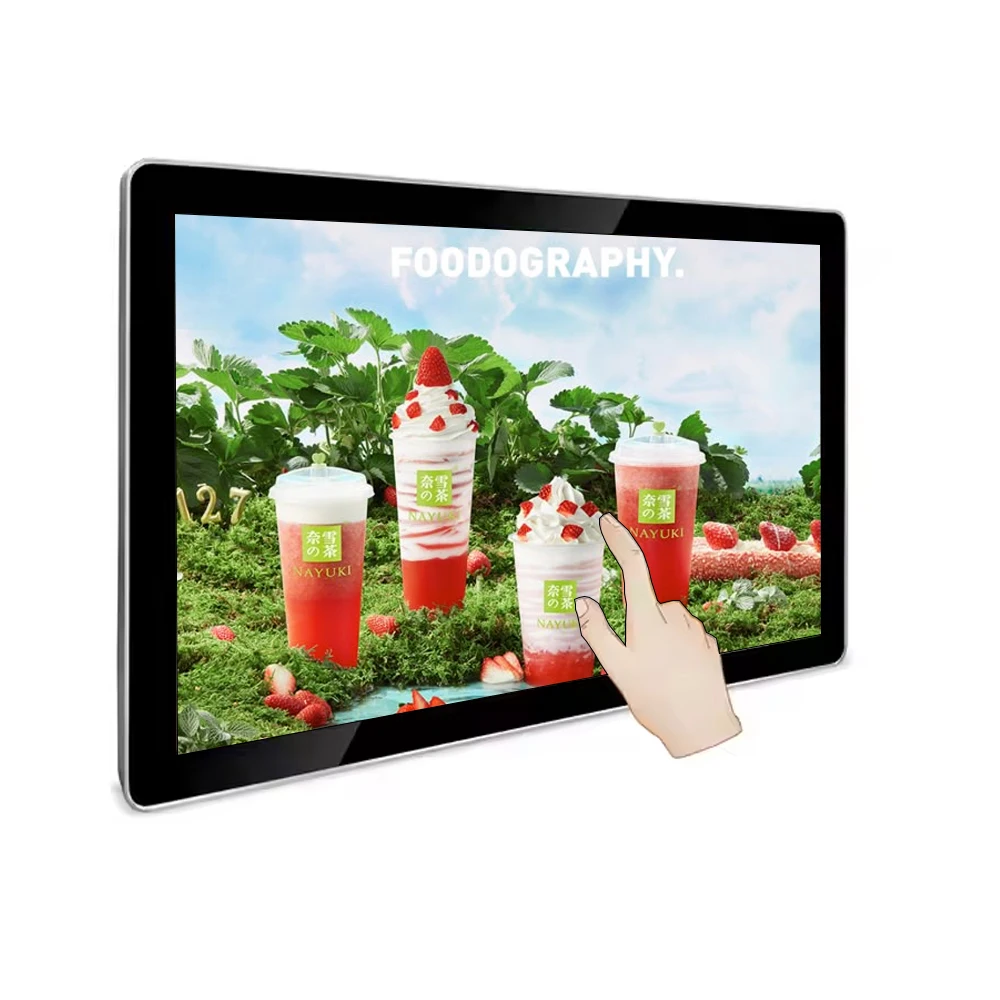 

65 Inch 4k Capacitive Android Indoor Advertising Kiosk Touch Lcd Display Screen Mounted Menu Screen Digital Signage